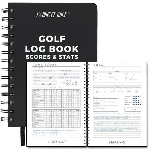 CADDENT GOLF Log Book – Drahtgebundenes Golf-Notizbuch und Golf-Scorecard-Buch – Golf Journal & Logbuch – 150 Seiten (Scorecard-Buch, Hardcover) von CADDENT GOLF