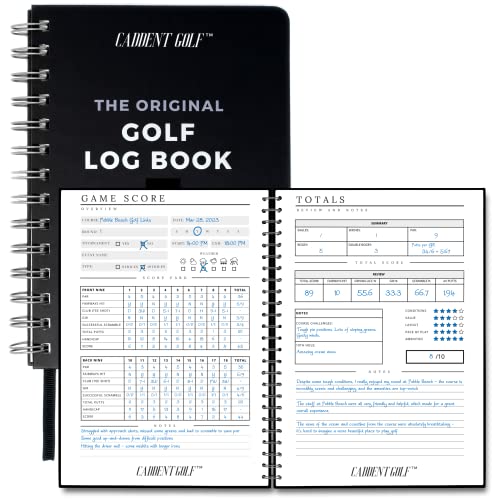 Golf Logbuch: Hardcover Edition – Drahtgebundenes Golf-Notizbuch für Übungsstatistiken und Rundprotokollierung – Golf Scorecard Buch mit Golf Scorecards Seiten – Ideal Golf Round Log Book, Golf von CADDENT GOLF