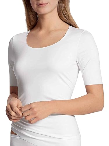 CALIDA Damen Natural Luxe Unterhemd, Weiß (Weiss 001), 44 von CALIDA