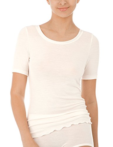 CALIDA Damen Unterhemd True Confidence, weiß Top Basic-Kurzarm-Shirt aus 100% Baumwolle, kurzarm, Größe: 52/54 von CALIDA