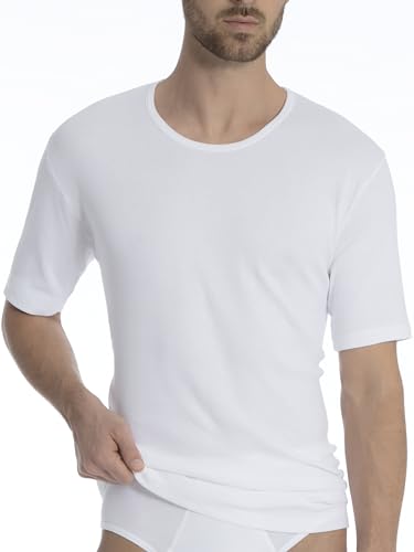 CALIDA Herren Katoen 1:1 T-shirt ronde hals Unterhemd, Weiß, 58 EU von CALIDA