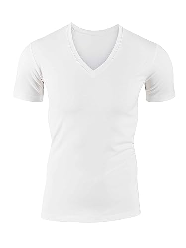 CALIDA Evolution T-Shirt Herren, enganliegend mit V-Auschnitt, seidig weiche PIMA-Baumwolle von CALIDA