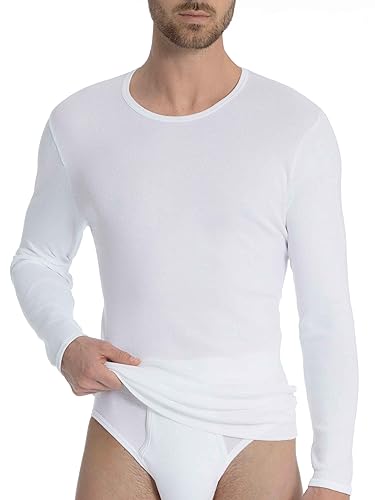 CALIDA Cotton 1:1 T-Shirt Langarm Herren, aus besonders weicher, hautfreundlicher Baumwolle, Feinripp von CALIDA