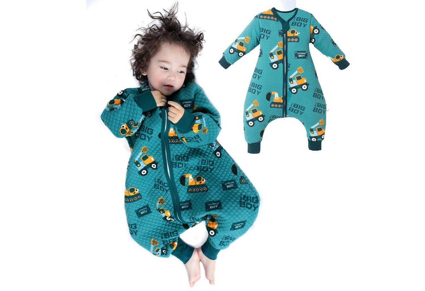 CALIYO Babyschlafsack Baby Schlafsack mit Füßen Langarm KinderSchlafsack Baumwolle Druck von CALIYO