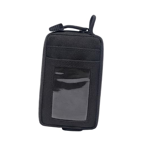CALLARON Multifunktionaler Schlüsselanhänger Kartenhalter Mini Geldbörse Schwarzem Nylon mit Reißverschluss Großer Kapazität für Münzen Karten und Kleingeld Unisex Langlebig und Praktisch von CALLARON