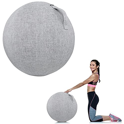 CALMR 55/65/75 cm Yoga Ball HüLle,Gymnastikball-Abdeckung Für Geburtsball Balanceball-Abdeckung Staubdicht Faltbar Sitzbälle Stoff Bezug Für Balance, Stabilität, Fitness, Gray-65cm von CALMR