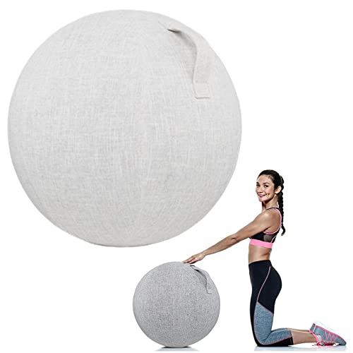 CALMR 55/65/75 cm Yoga Ball HüLle,Gymnastikball-Abdeckung Für Geburtsball Balanceball-Abdeckung Staubdicht Faltbar Sitzbälle Stoff Bezug Für Balance, Stabilität, Fitness,Beige-65cm von CALMR