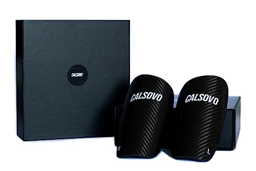 CALSOVO | Shin Pads | Combo Pack | Carbon | Protection | Football | L (19,5 cm) von CALSOVO