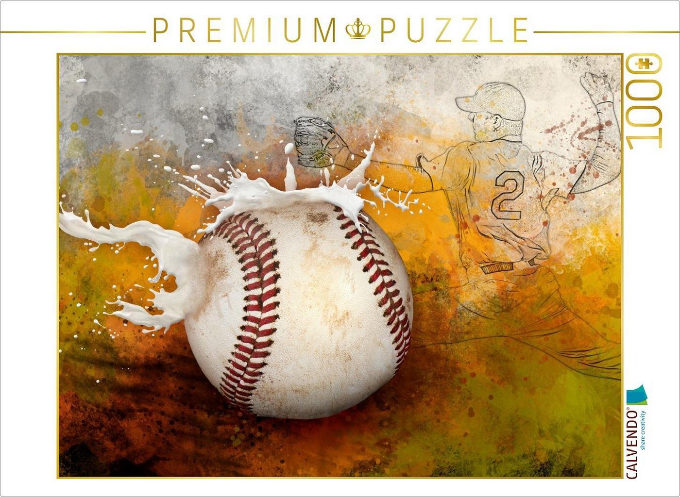 CALVENDO Puzzle CALVENDO Puzzle SPORT trifft SPLASH - Baseball 1000 Teile Lege-Größe 64 x 48 cm Foto-Puzzle Bild von Marion Krätschmer, 1000 Puzzleteile von CALVENDO