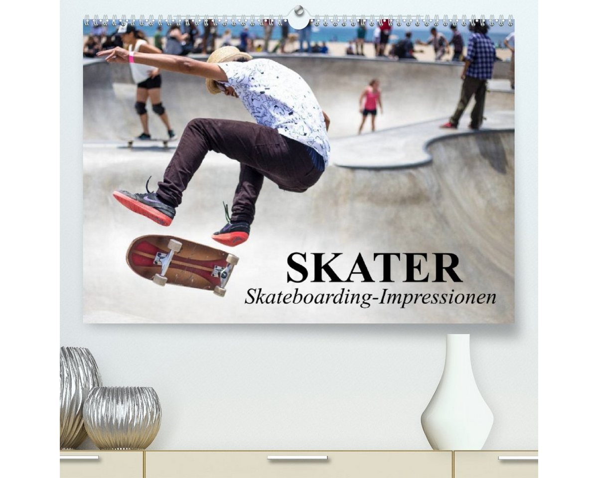 CALVENDO Wandkalender Skater. Skateboarding-Impressionen (Premium, hochwertiger DIN A2 Wandkalender 2023, Kunstdruck in Hochglanz) von CALVENDO