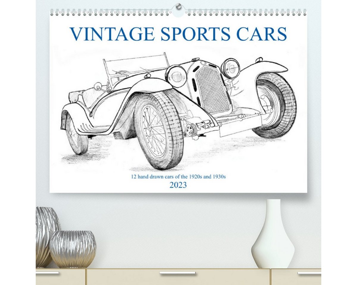 CALVENDO Wandkalender Vintage Sports Cars (Premium, hochwertiger DIN A2 Wandkalender 2023, Kunstdruck in Hochglanz) von CALVENDO