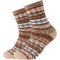 2er Pack camano Cosy Double Layer Winter Crew Socken Damen 1901 - taupe 35-38 von CAMANO