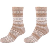 2er Pack camano Cosy Double Layer Winter Crew Socken Damen 8403 - incense 35-38 von CAMANO