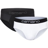 2er Pack camano Men comfort BCI cotton Slips 1001 - white mix L von CAMANO