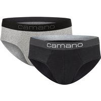 2er Pack camano Men comfort BCI cotton Slips 9997 - black mix M von CAMANO