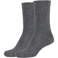2er Pack camano Silky Feeling Crew Socken Damen 0010 - dark grey melange 35-38 von CAMANO