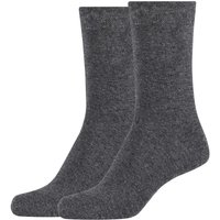 2er Pack camano Soft Baumwoll Crew Socken Damen 9700 - dark grey melange 39-42 von CAMANO