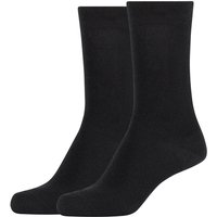 2er Pack camano Soft Baumwoll Crew Socken Damen 9999 - black 35-38 von CAMANO