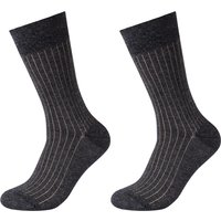 2er Pack camano Soft Shadow Stripe Crew Socken Herren 9800 - anthracite melange 39-42 von CAMANO