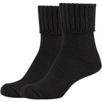 2er Pack camano Wool-Mix Crew Socken Damen 9999 - black 35-38 von CAMANO