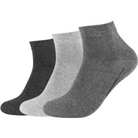 3er Pack camano ca-Soft Quarter Socken 9703 - grey mixed 35-38 von CAMANO