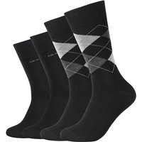 4er Pack camano Soft Classic Argyle Crew Socken Herren 9999 - black 39-42 von CAMANO