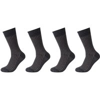 4er Pack camano Soft Shadow Stripe Crew Socken Herren 9800 - anthracite melange 39-42 von CAMANO