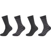 4er Pack camano Soft Stripe Crew Socken Herren 9800 - anthracite melange 39-42 von CAMANO