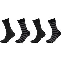 4er Pack camano Soft Stripe Crew Socken Herren 9999 - black 39-42 von CAMANO