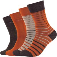 4er Pack camano Soft Uni & Striped Crew Socken 8610 - rust 35-38 von CAMANO