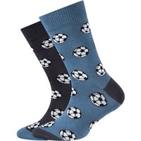 6er Pack camano Soft Bio-Baumwolle Crew Socken Kinder 5722 - navy peony 27-30 von CAMANO