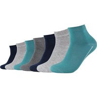 7er Pack camano Soft Bio-Baumwoll GOTS Quarter Socken 6651 - bristol blue mix 39-42 von CAMANO