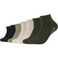 7er Pack camano Soft Bio-Baumwoll GOTS Quarter Socken 7900 - dark olive melange 35-38 von CAMANO