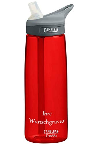 CAMELBAK Trinkflasche Eddy 600ml (Chilli Red, mit Namensgravur, 600 ml) von CAMELBAK