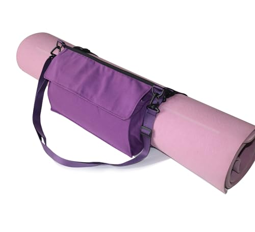 CAMSTIC Yogamatte Tragegurt Schultertasche mit großem Fach Reißverschlusstasche Violett von CAMSTIC