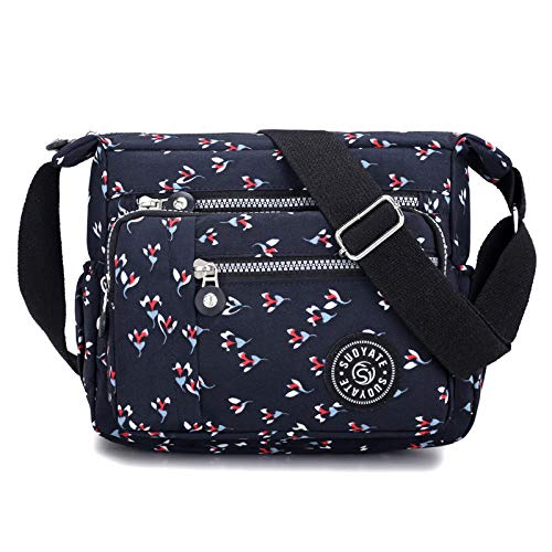 Womens Cross Body Bag Casual Umhängetasche Handtasche Multi Pocket Messenger für den täglichen Gebrauch Einkaufen (Camo Blume) von CANGAO