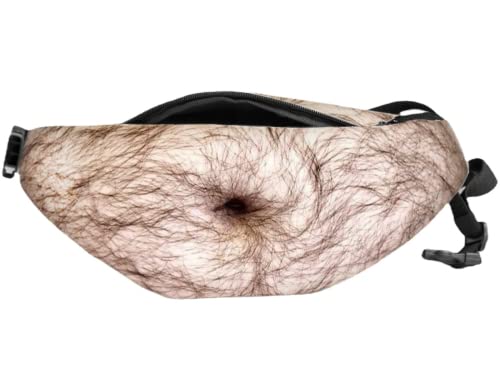 Bauch Gürteltasche - Bierbauch Bauchtasche wasserdichte Reißverschlusstasche Biergürtel (Haariger Bauch) von CAOMEI
