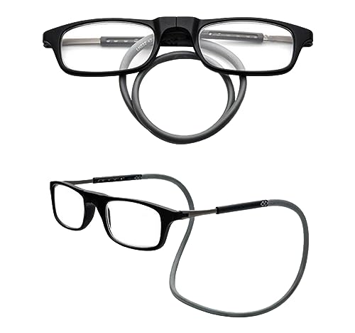 Klapphals-Lesebrille, Harz, modische Magnet-Lesebrille für Männer und Frauen Kinderbrillen (Grey, One Size) von CAOQAO