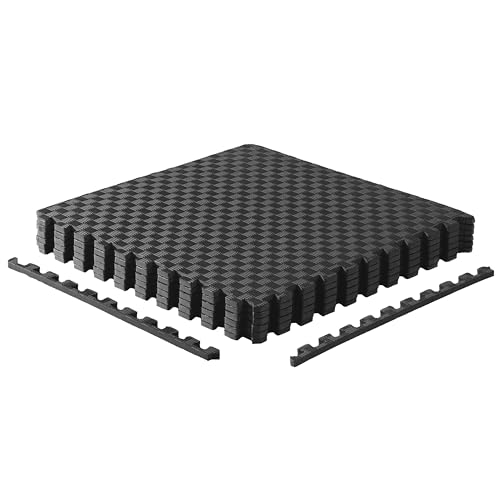 CAP Barbell 1 x Übungs-Puzzlematte, 61 x 61 x 1,27 cm, Tatami-Muster, schwarz von CAP Barbell