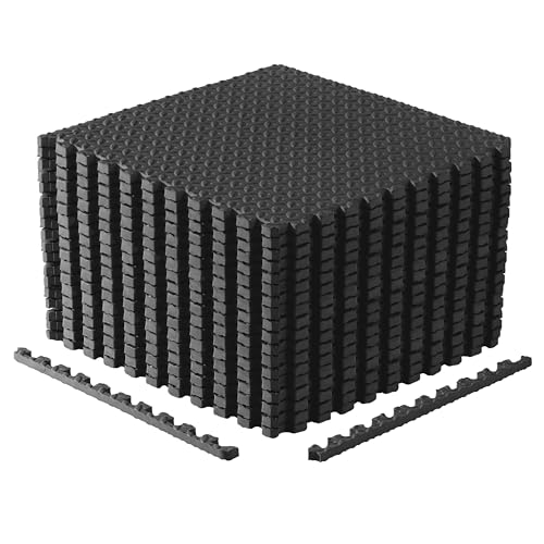 CAP Barbell Übungspuzzle-Matten, 61 x 61 x 1,9 cm, Rautenmuster, Schwarz, 3 Stück von CAP Barbell
