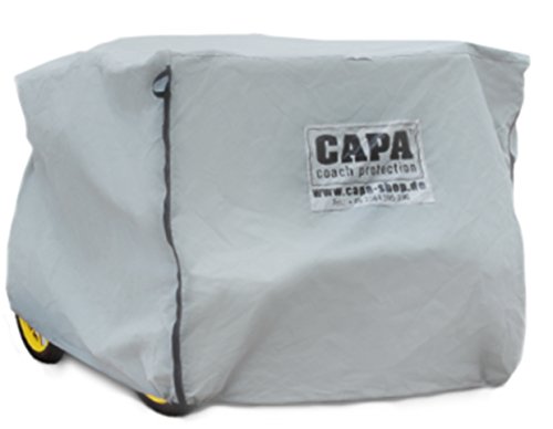 CAPA Schutzhaube für Pferdekutschen als Kutschenabdeckung Cover und Schutz sowie Schutzhülle für große Wagonette in grau Typ CC-04 von CAPA