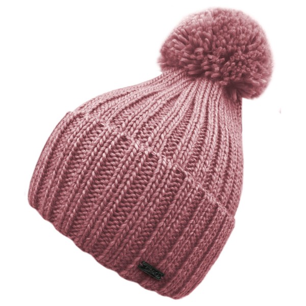 CAPO - Ribbed Beanie Wool Pompon - Mütze Gr One Size grau;rosa von CAPO