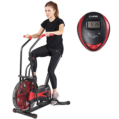 CARE FITNESS – Air Bike CA-700 – Air Bike – Heimtrainer mit Luftwiderstand – 6 Trainingsprogramme – Crosstrainer 2 in 1 – 6 Funktionen zur Beobachtung der Beanspruchung – LCD-Display schwarz von CARE FITNESS