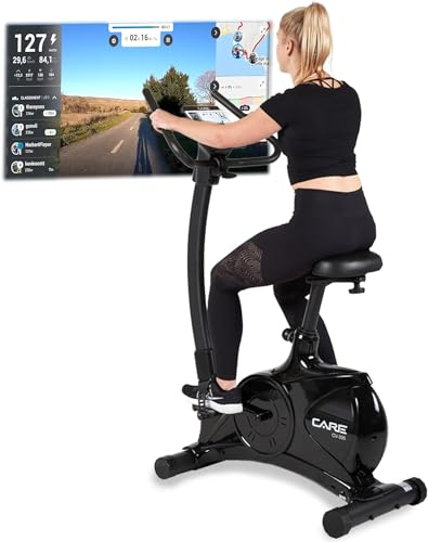 CARE FITNESS - Heimtrainer Fahrrad CV-395 - Sportgerät für zuhause mit 24 Trainingsprogrammen - 12 kg Schwungmasse - Magnetbremssystem - Mit der Kinomap App kompatibel von CARE FITNESS