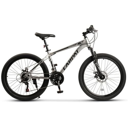 CARPAT SPORT 24 26 29 Zoll Mountainbike für Jungen, Mädchen, Damen und Herren, Scheibenbremse, 21 Gang-Schaltung, Aluminium Rahmen, Hardtail Fahrrad Jugendfahrrad MTB von CARPAT SPORT