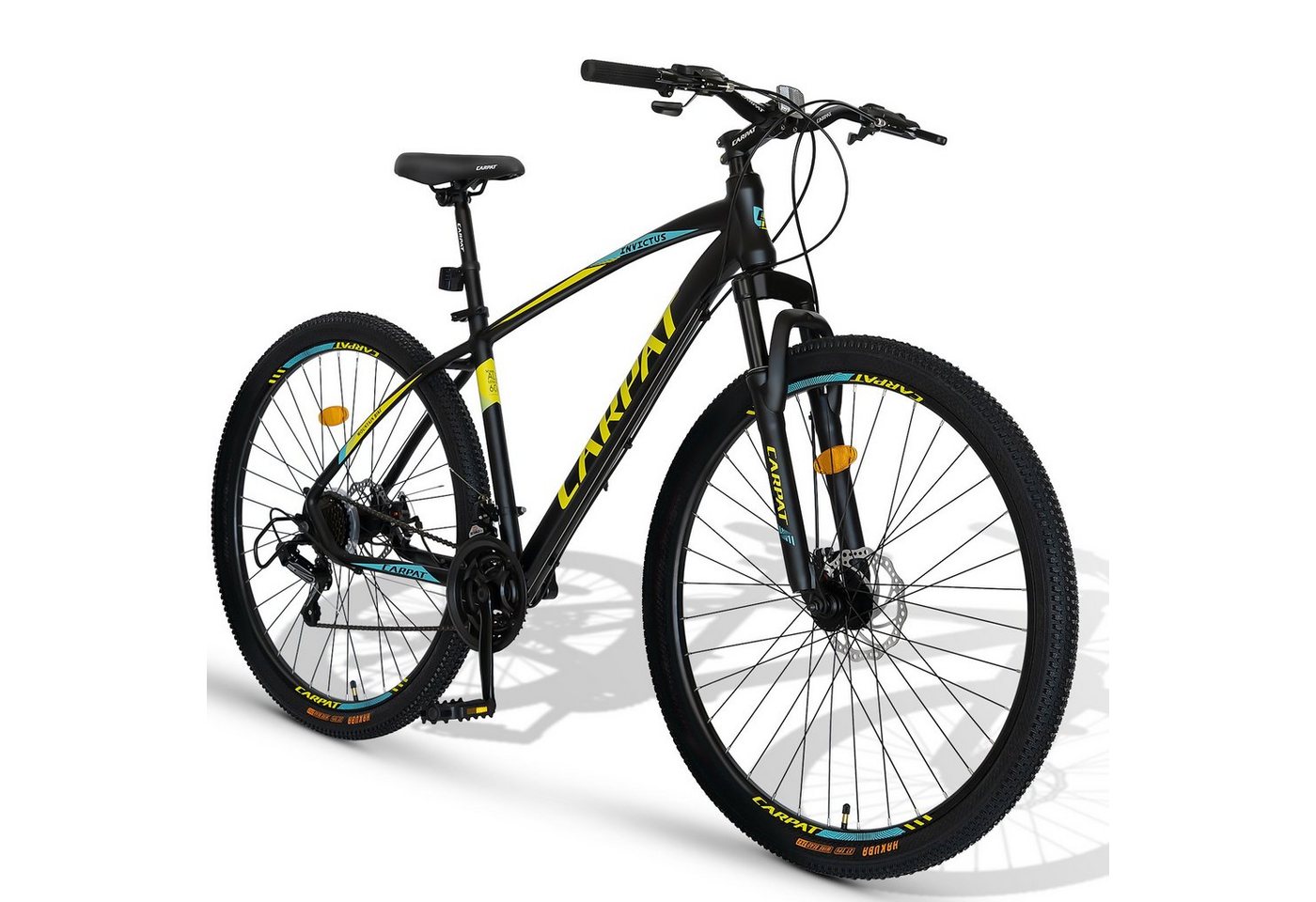 CARPAT SPORT Mountainbike 27.5 29 Zoll Alu-Rahmen Pro MTB für Herren, Damen, Mädchen und Jungen, 21 Gang Shimano, Kettenschaltung, (Alu-Rahmen, mechanisch Scheibenbremse, Set), Hardtail Fahrrad, Jugendfahrrad von CARPAT SPORT