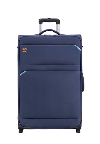CARPISA - SPLIT COLORS. Großer halbstarrer Trolley, Größe L (75x49x28), aus widerstandsfähigem Polyester. Adressaufkleber auf der Rückseite. von CARPISA