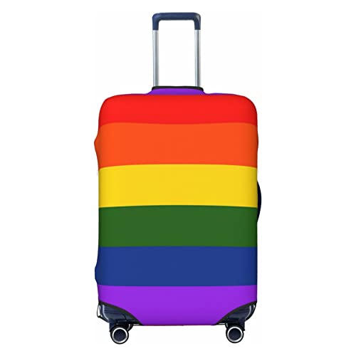 CARRDKDK Bedruckter Kofferbezug, Gepäckschutz, Kofferabdeckung, individuelle Gepäckabdeckungen mit hoher Elastizität (S, M, L, XL), Regenbogenflagge, S(26''H x 19''W) von CARRDKDK