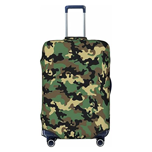 CARRDKDK Kofferbezug, Motiv: Hahnentrittmuster, Gepäckschutz, individuelle Gepäckhüllen mit hoher Elastizität (S, M, L, XL), camouflage, L(35.6''H x 24.2''W) von CARRDKDK