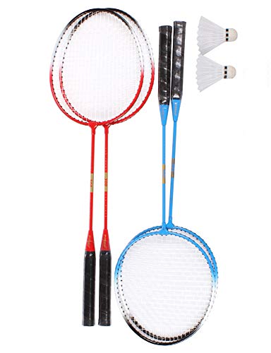 CARRINGTON Badmintonnetz/Volleyball Netz 3m - Wetterfest und Höhenverstellbar - Ideal als Badmintonnetz für Garten (Badminton-Set mit 4 Schlägern und 2 Rüschen) von CARRINGTON
